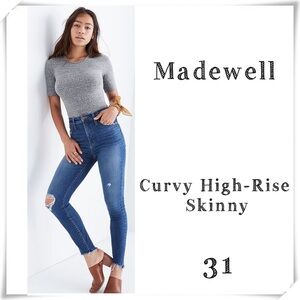 MADEWELL Curvy High-Rise Skinny Jeans Drop Step-Hem Edition Size 31 Style J9409